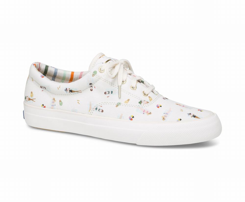 Women's Keds x Rifle Paper Co Anchor Sun Girls Wide Width Shoes Cream Multicolor 1906752NY - South A